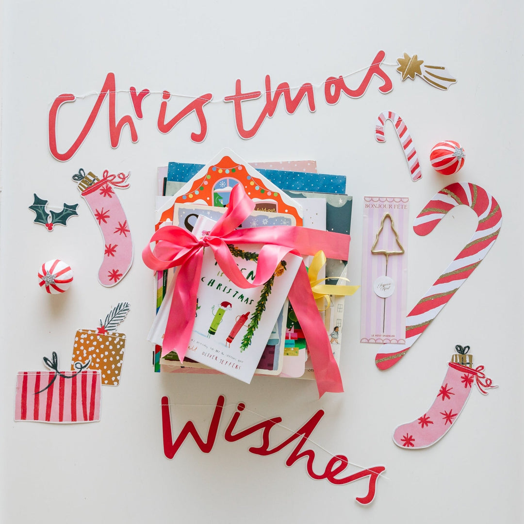 CHRISTMAS WISHES BANNER SET My Mind’s Eye Christmas Holiday Party Decorations Bonjour Fete - Party Supplies