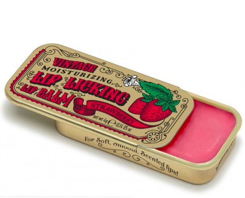 VINTAGE LIP LICKING LIP BALM Tinte Cosmetics Kid's Bath STRAWBERRY Bonjour Fete - Party Supplies