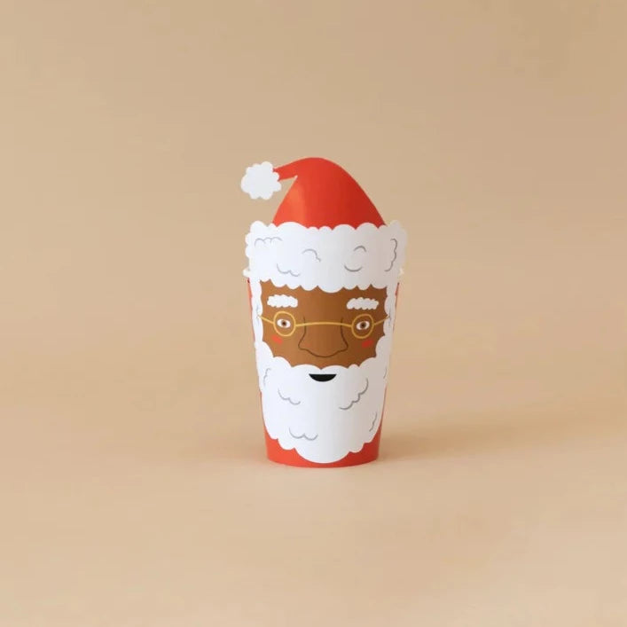 DIE CUT COCOA SANTA PAPER CUPS Bonjour Fête  Bonjour Fete - Party Supplies