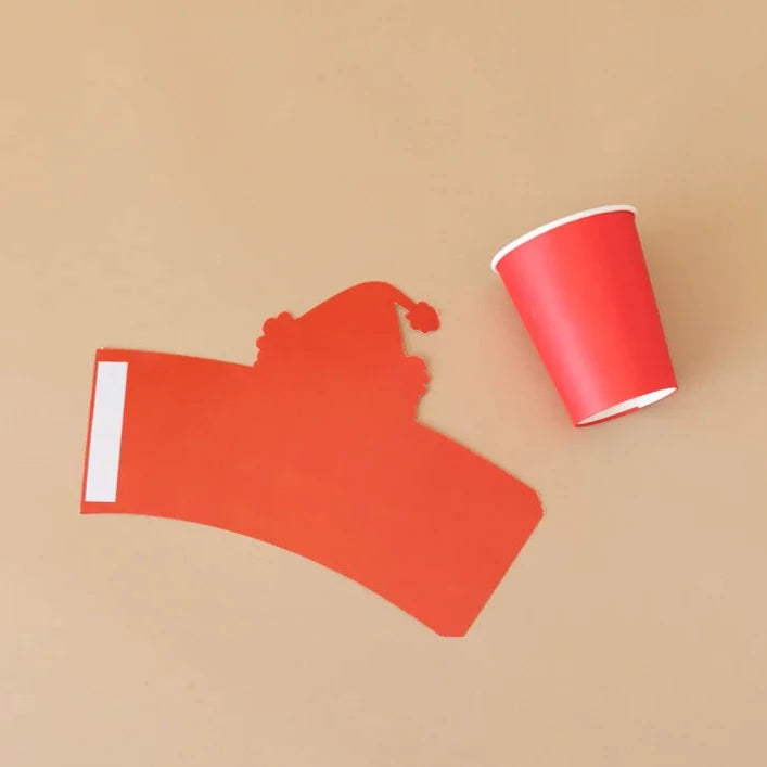 DIE CUT COCOA SANTA PAPER CUPS Bonjour Fête  Bonjour Fete - Party Supplies
