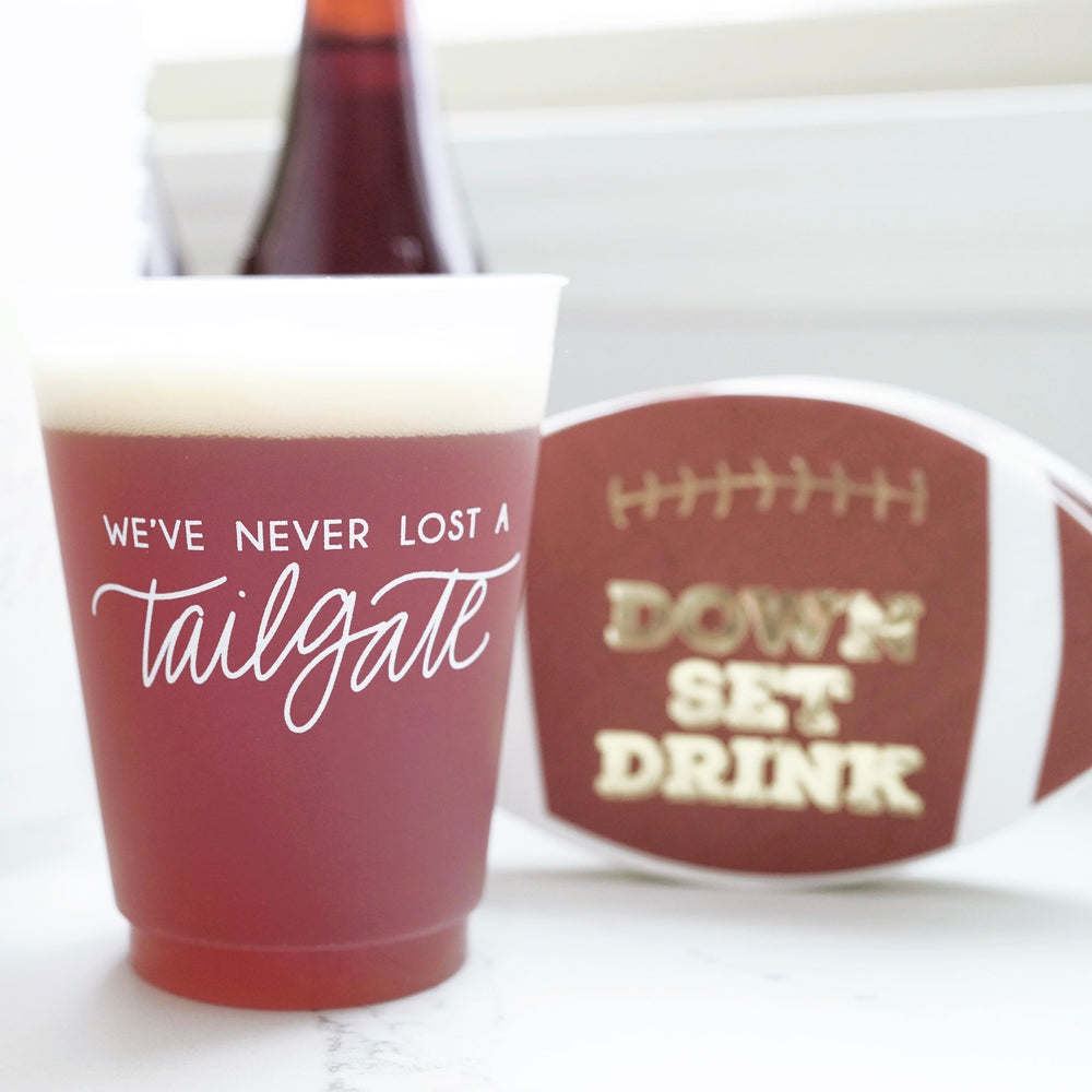 WE'VE NEVER LOST A TAILGATE CUPS Birdie Mae Designs Cups Bonjour Fete - Party Supplies