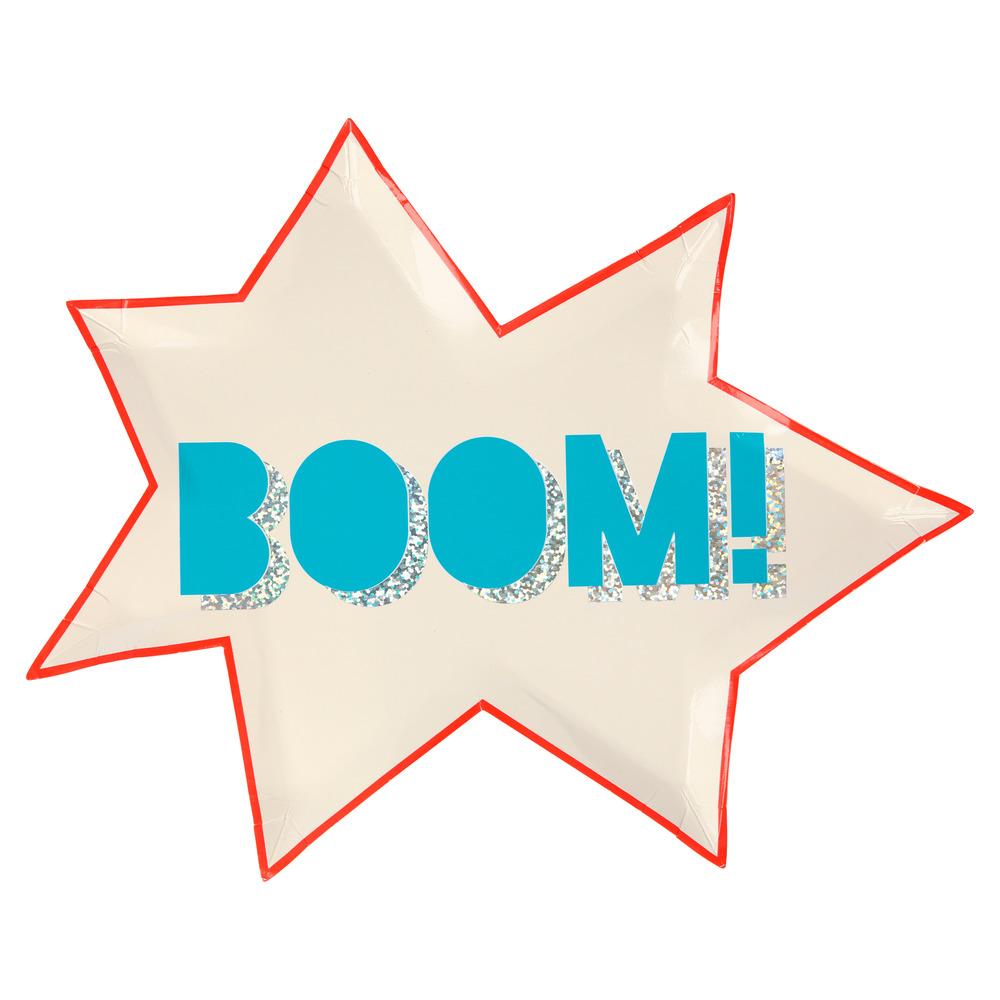 SUPERHERO PLATES Meri Meri Plates Bonjour Fete - Party Supplies