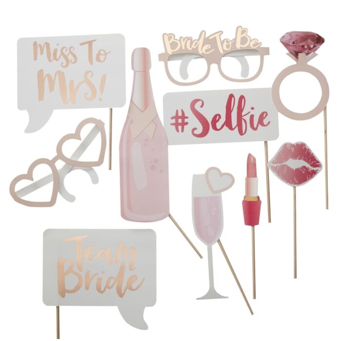 HEN PARTY PHOTO BOOTH PROPS - TEAM BRIDE Ginger Ray UK Photo Booth Props Bonjour Fete - Party Supplies