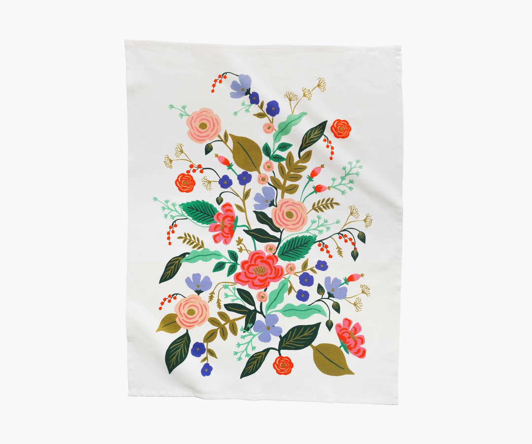 RIFLE PAPER TEA TOWEL - FLORAL VINES Rifle Paper Co. Kitchenware Bonjour Fete - Party Supplies