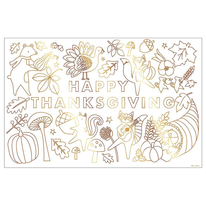 THANKSGIVING COLORING POSTERS Meri Meri Thanksgiving Favors Bonjour Fete - Party Supplies