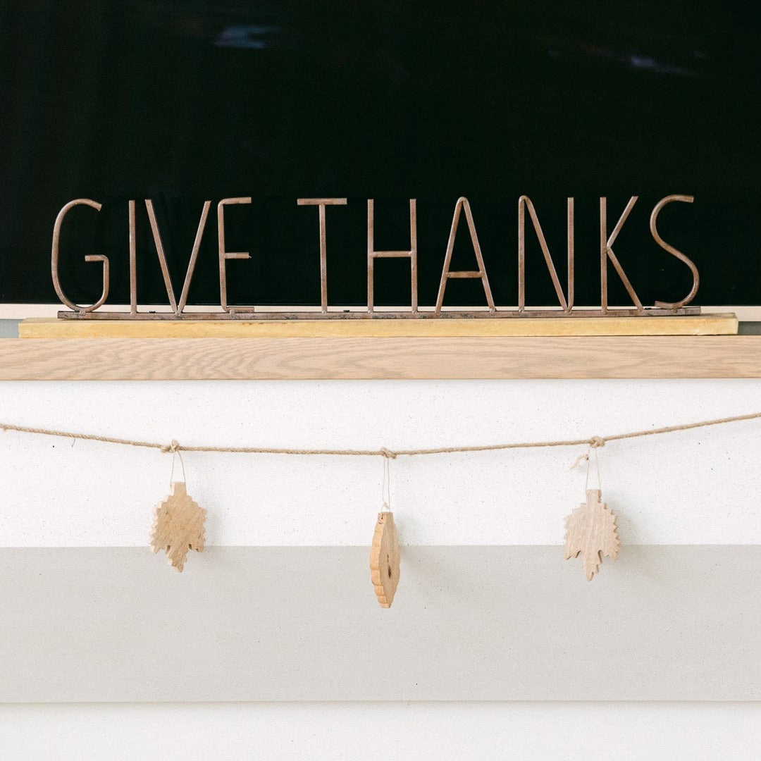 THANKSGIVING MANTEL DECORATION Creative Co-op Home Decor Bonjour Fete - Party Supplies