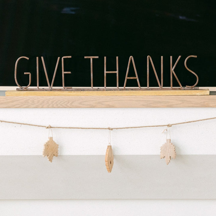 THANKSGIVING MANTEL DECORATION Creative Co-op Home Decor Bonjour Fete - Party Supplies