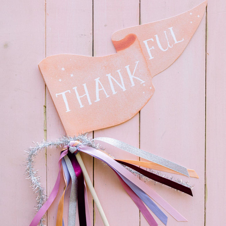 THANKFUL THANKSGIVING PARTY PENNANT Cami Monet Thanksgiving Party Decorations Bonjour Fete - Party Supplies