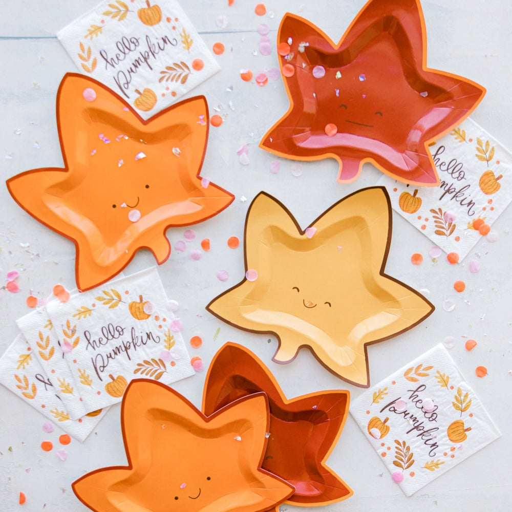 HELLO PUMPKIN COCKTAIL NAPKINS Sophistiplate Napkins Bonjour Fete - Party Supplies