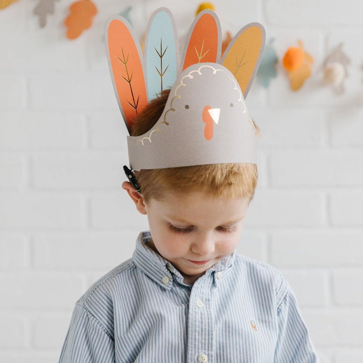 THANKSGIVING HARVEST TURKEY HATS My Mind’s Eye Thanksgiving Favors Bonjour Fete - Party Supplies