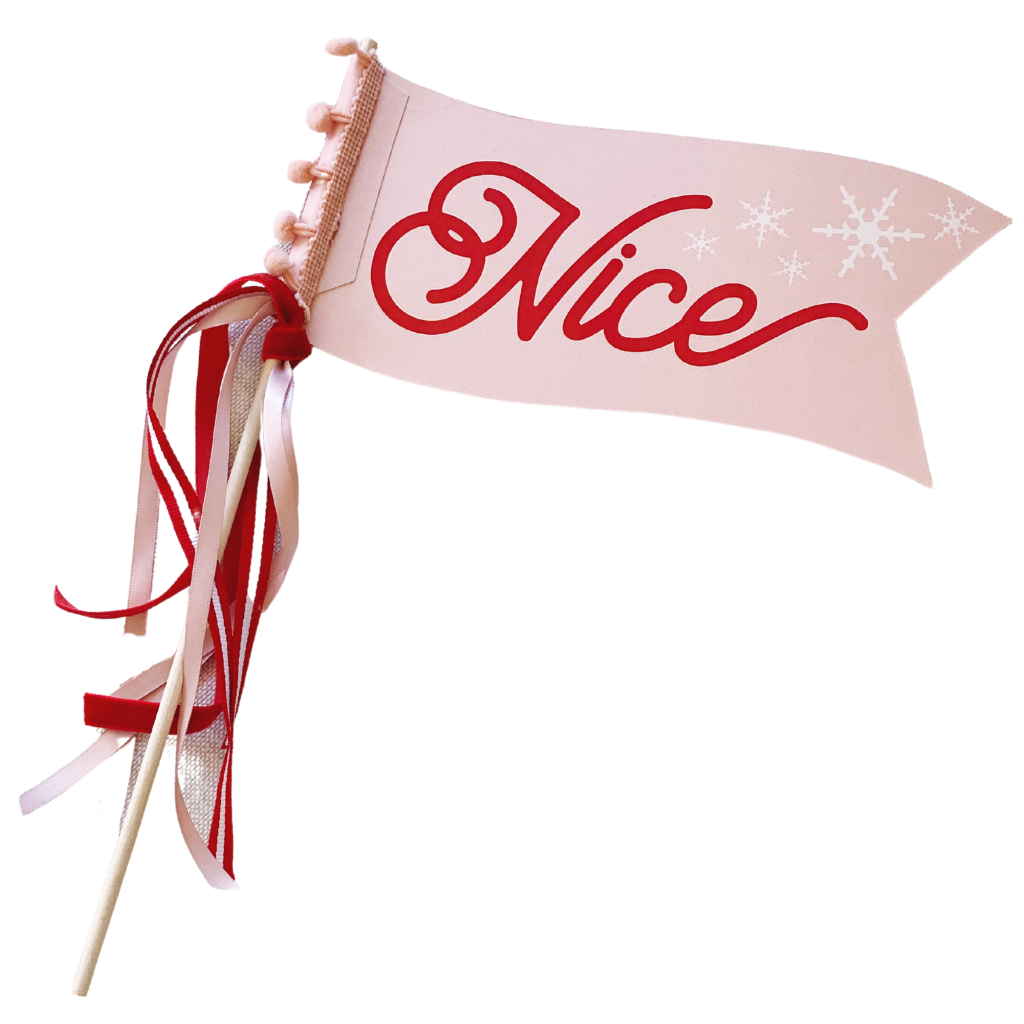 NAUGHTY & NICE CHRISTMAS FLAG BY THREAD MAMA Bonjour Fete Christmas Party Decor Bonjour Fete - Party Supplies