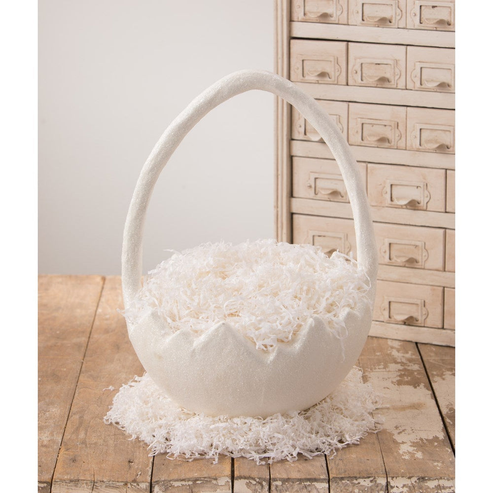 CRACKED EGG BUCKET LARGE PAPER MACHE Bethany Lowe Designs Easter Basket Bonjour Fete - Party Supplies