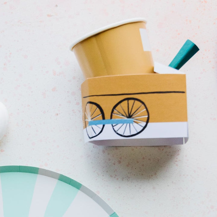 TRAIN THEMED PARTY CUPS Meri Meri Cups Bonjour Fete - Party Supplies