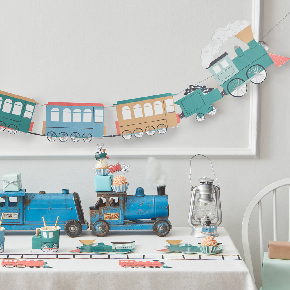 TRAIN GARLAND Meri Meri Garlands & Banners Bonjour Fete - Party Supplies