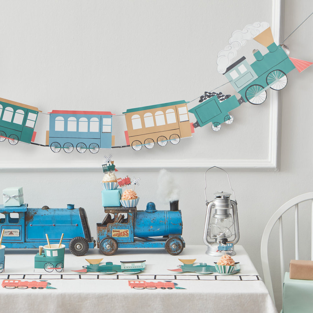 TRAIN GARLAND Meri Meri Garlands & Banners Bonjour Fete - Party Supplies