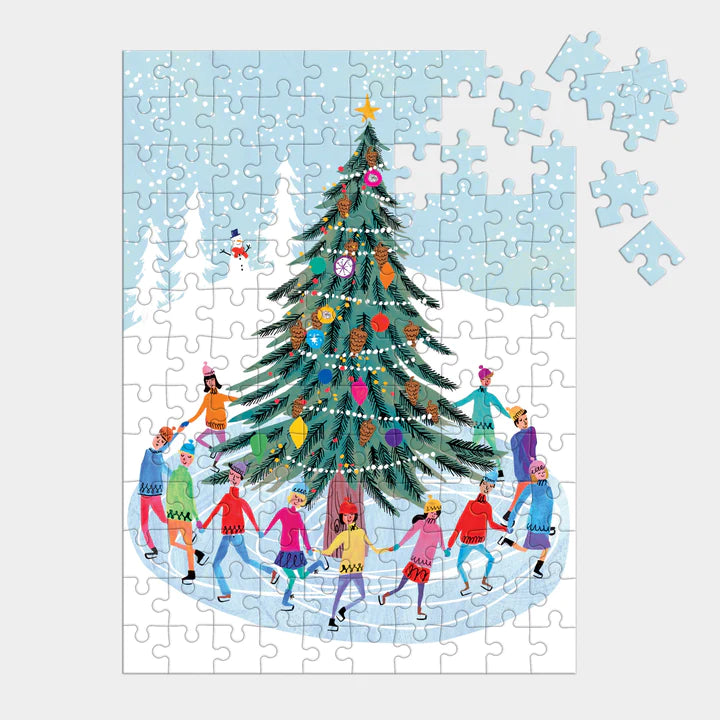 ICE SKATER PUZZLE ORNAMENT Chronicle Books Puzzle Bonjour Fete - Party Supplies
