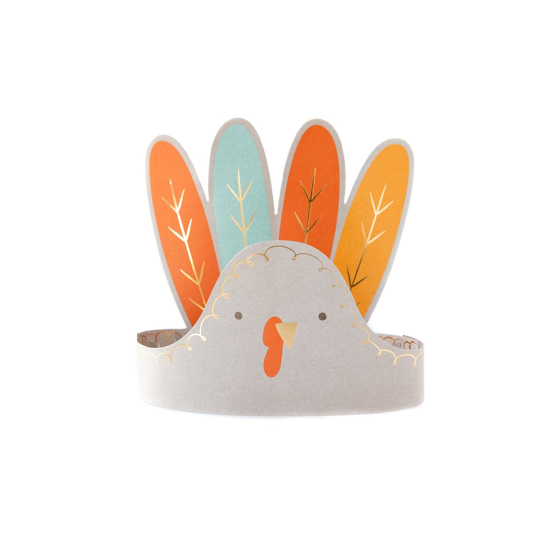 THANKSGIVING HARVEST TURKEY HATS My Mind’s Eye Thanksgiving Favors & Crackers Bonjour Fete - Party Supplies