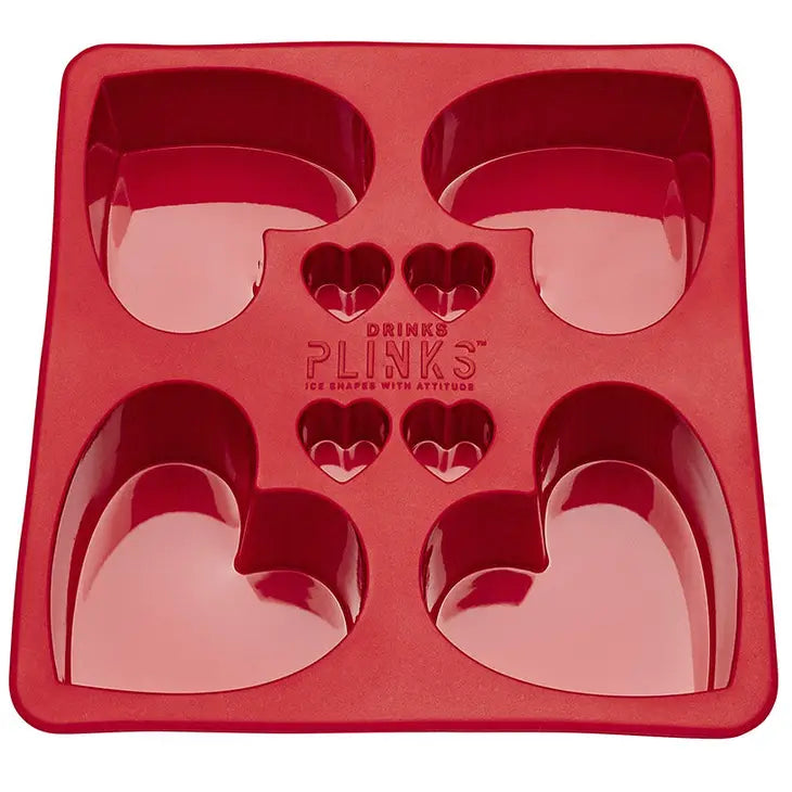 HEART SHAPED ICE CUBE SILICONE MOLD DrinksPlinks val Bonjour Fete - Party Supplies