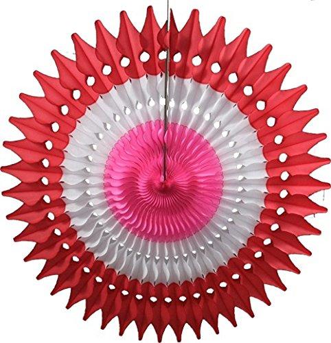 VALENTINE TISSUE FAN DECOR Devra Party Hanging Decor Bonjour Fete - Party Supplies