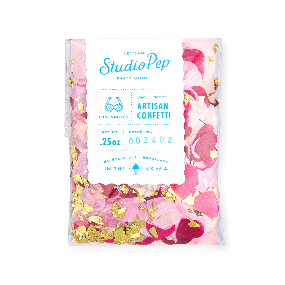 LOVESTRUCK ARTISAN CONFETTI Studio Pep Confetti Mini Pack - 1/4 oz Bonjour Fete - Party Supplies
