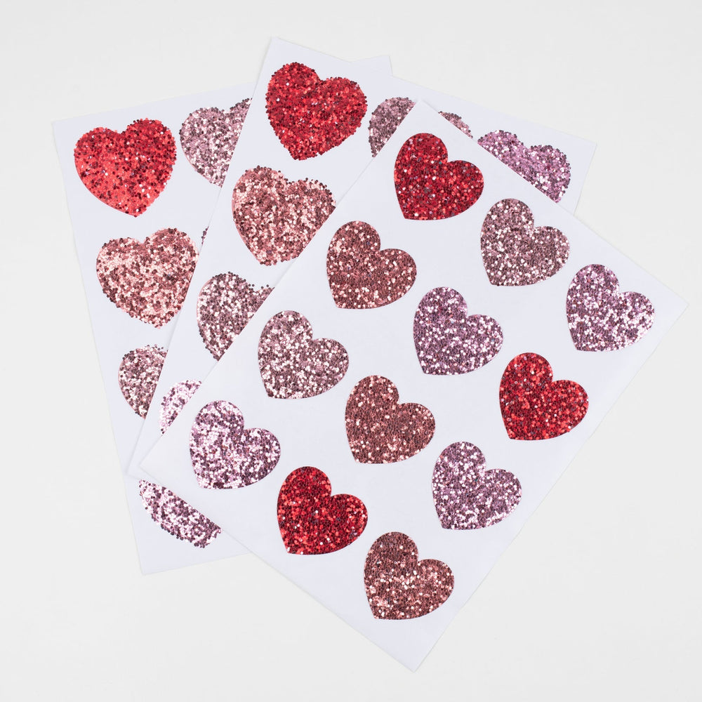 GLITTER HEART STICKERS Meri Meri Stickers & Temporary Tattoos Bonjour Fete - Party Supplies