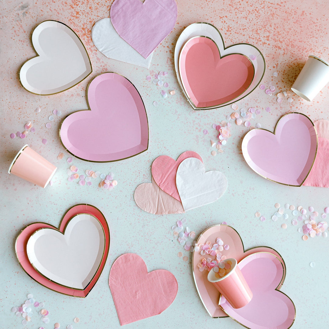 PINK HEARTS CUPS Meri Meri Cups Bonjour Fete - Party Supplies