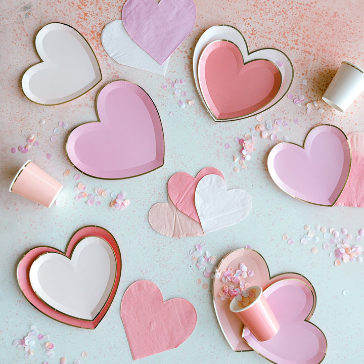 PINK HEARTS CUPS Meri Meri Cups Bonjour Fete - Party Supplies