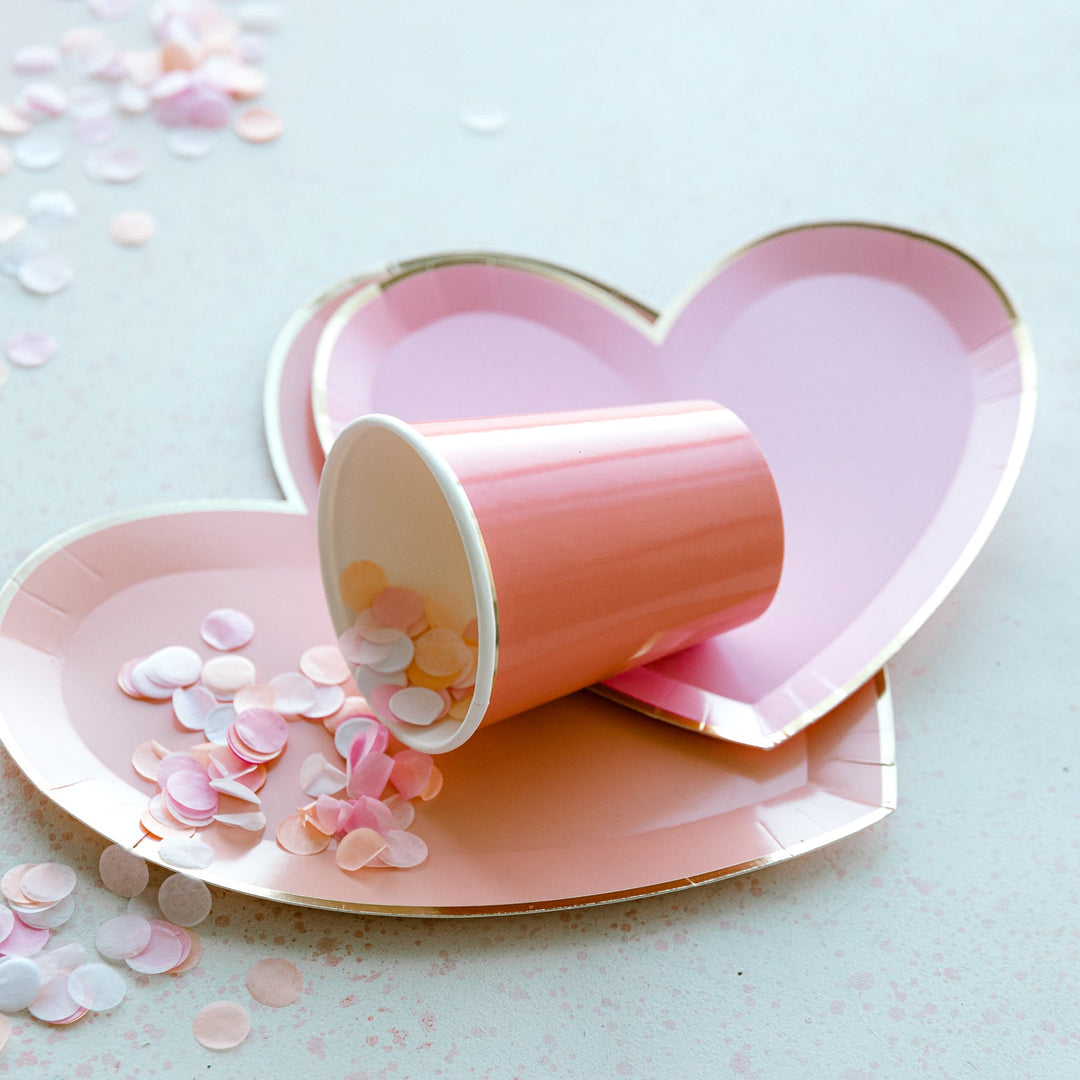 PINK HEARTS CUPS Meri Meri Cups Bonjour Fete - Party Supplies