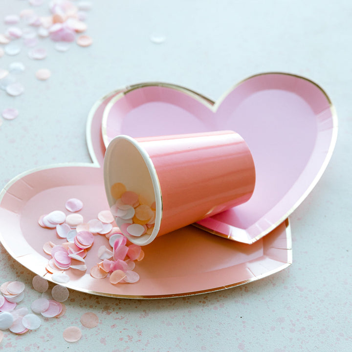 PINK HEARTS CUPS Meri Meri Cups Bonjour Fete - Party Supplies