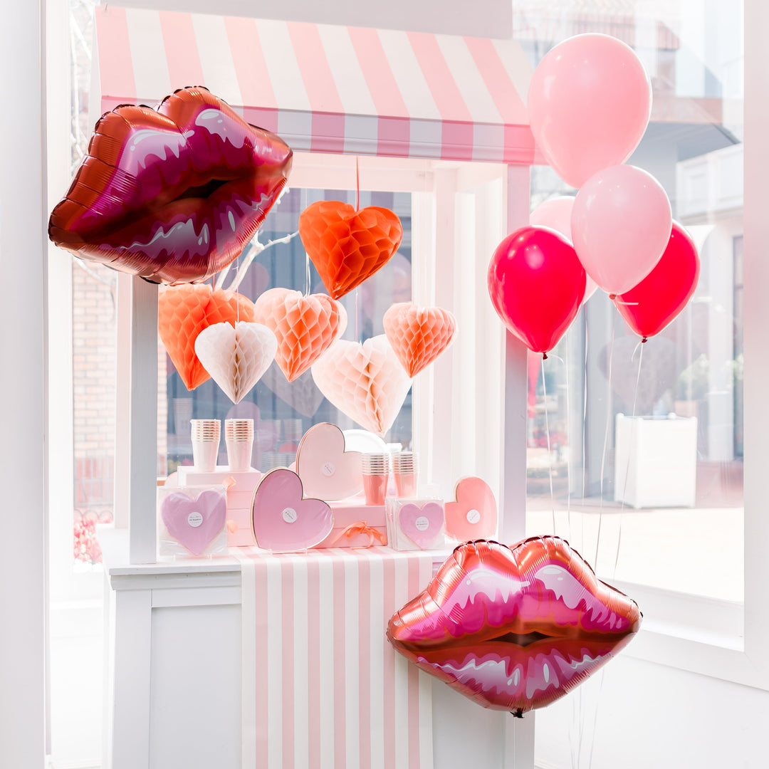 RED KISSY LIP BALLOON Qualatex Balloon Bonjour Fete - Party Supplies