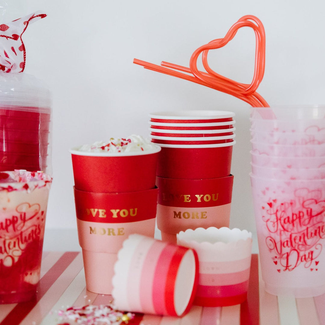 LOVE YOU MORE COFFEE CUPS My Mind’s Eye Valentine's Day Tableware Bonjour Fete - Party Supplies