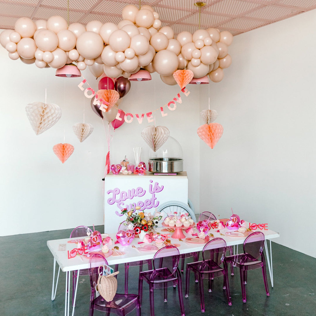 HEART HONEYCOMB DECORATIONS Meri Meri Hanging Decor Bonjour Fete - Party Supplies