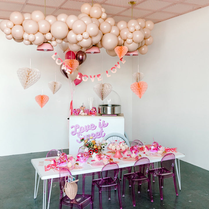HEART HONEYCOMB DECORATIONS Meri Meri Hanging Decor Bonjour Fete - Party Supplies