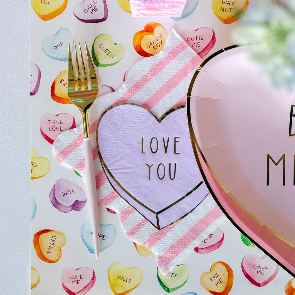 PASTEL CANDY HEART NAPKINS My Mind’s Eye Valentine's Day Tableware Bonjour Fete - Party Supplies