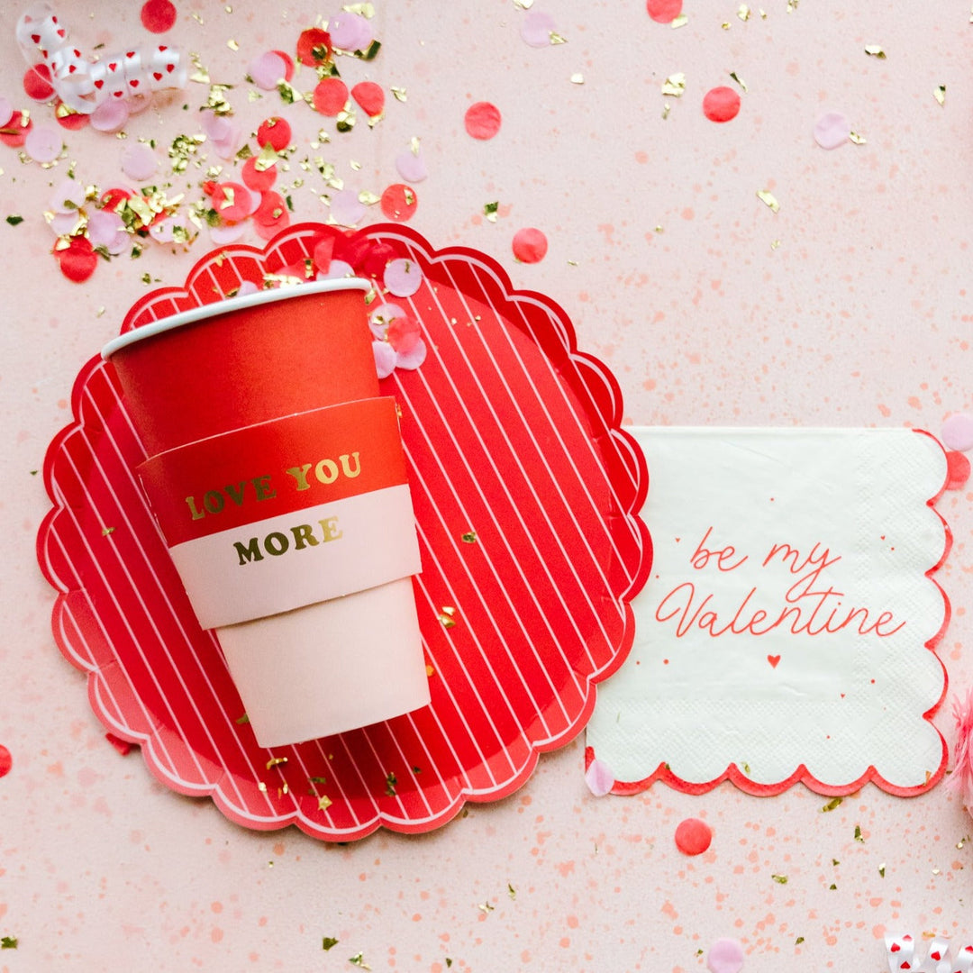 LOVE YOU MORE COFFEE CUPS My Mind’s Eye Valentine's Day Tableware Bonjour Fete - Party Supplies