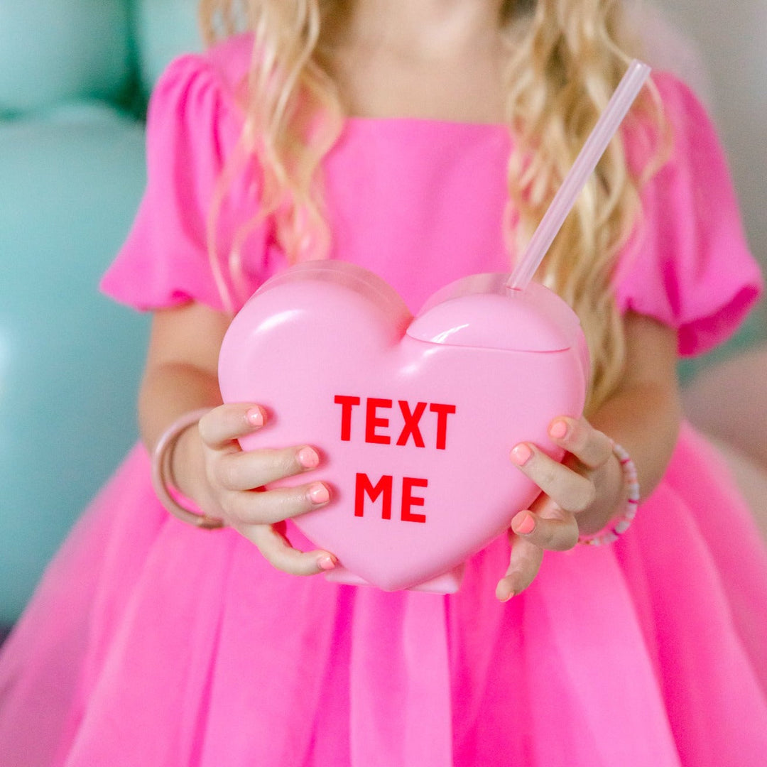 CONVERSATION HEART DRINK TUMBLERS Blush Valentine's Day Tableware Bonjour Fete - Party Supplies