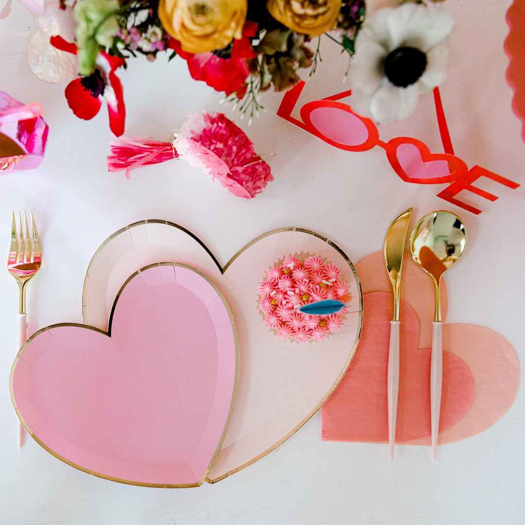 PINK HEART NAPKINS - SMALL Meri Meri Napkins Bonjour Fete - Party Supplies