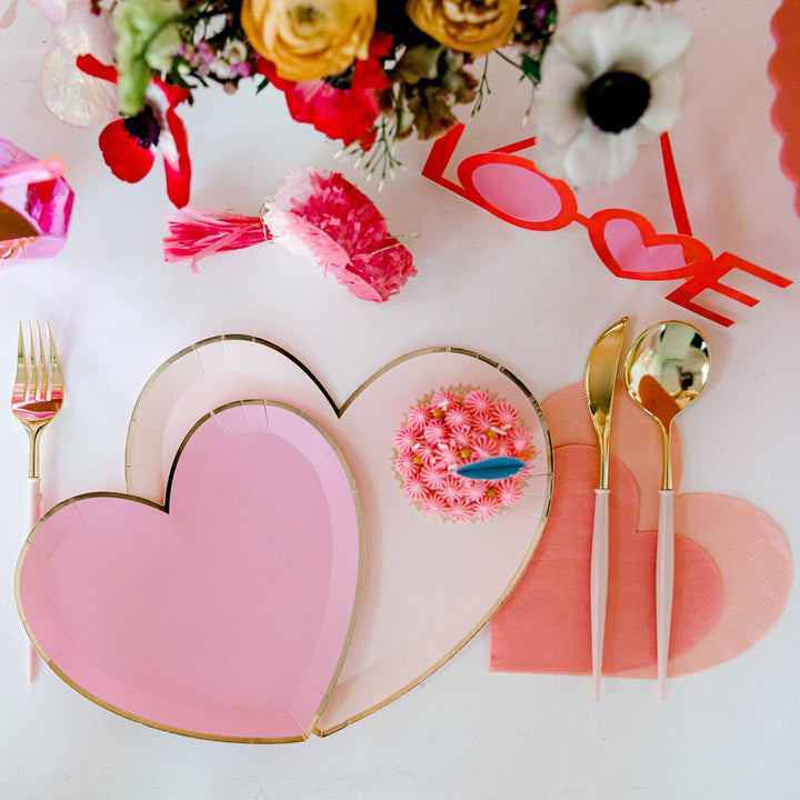 PINK HEART NAPKINS - SMALL Meri Meri Napkins Bonjour Fete - Party Supplies