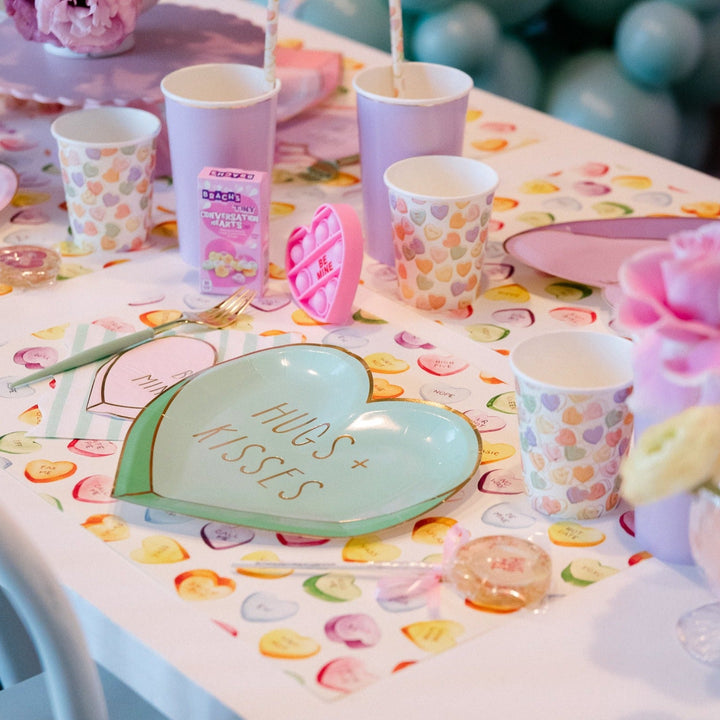PASTEL CANDY HEARTS PLATES My Mind’s Eye Valentine's Day Tableware Bonjour Fete - Party Supplies