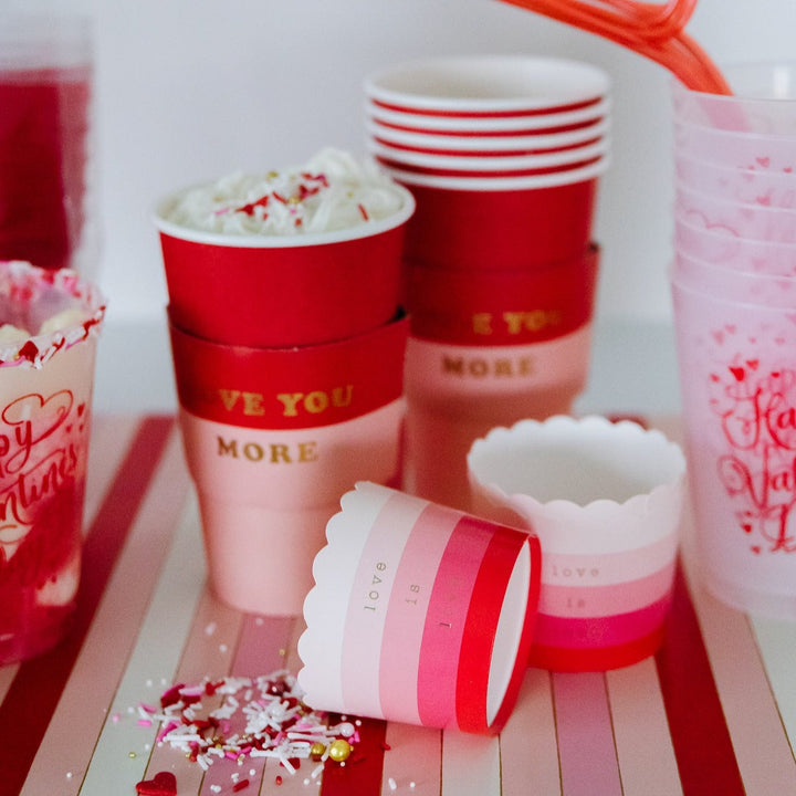 LOVE YOU MORE COFFEE CUPS My Mind’s Eye Valentine's Day Tableware Bonjour Fete - Party Supplies