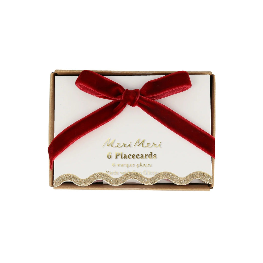 VELVET COLOR ASSORTED BOW PLACE CARDS Meri Meri Bonjour Fete - Party Supplies