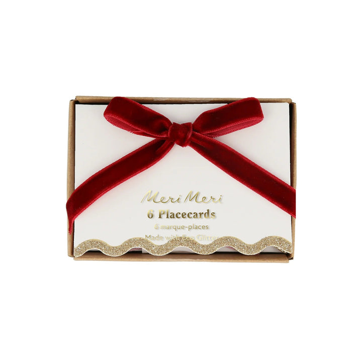 VELVET COLOR ASSORTED BOW PLACE CARDS Meri Meri Bonjour Fete - Party Supplies