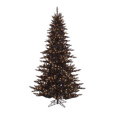 BLACK FIR TREE WITH LIGHTS Fun Express Halloween Party Decorations Bonjour Fete - Party Supplies