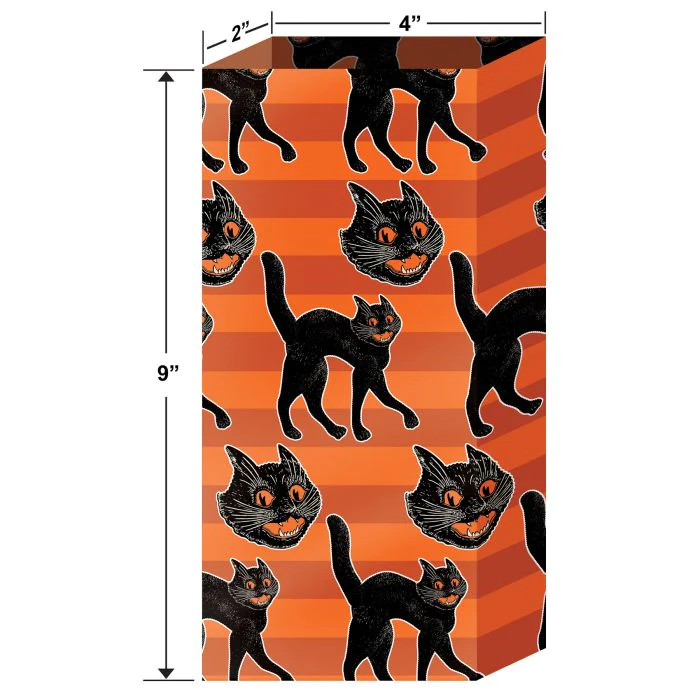 VINTAGE HALLOWEEN BLACK CAT CELLO BAGS Bulk Party Supplies Halloween Party Supplies Bonjour Fete - Party Supplies