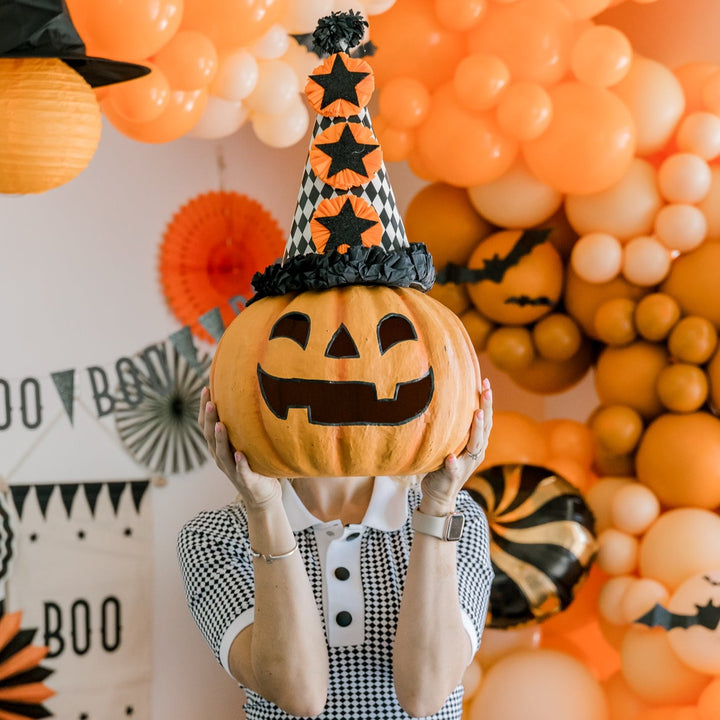 LARGE PAPER MACHE PARTY PUMPKIN Bethany Lowe Designs Halloween Party Decorations Bonjour Fete - Party Supplies