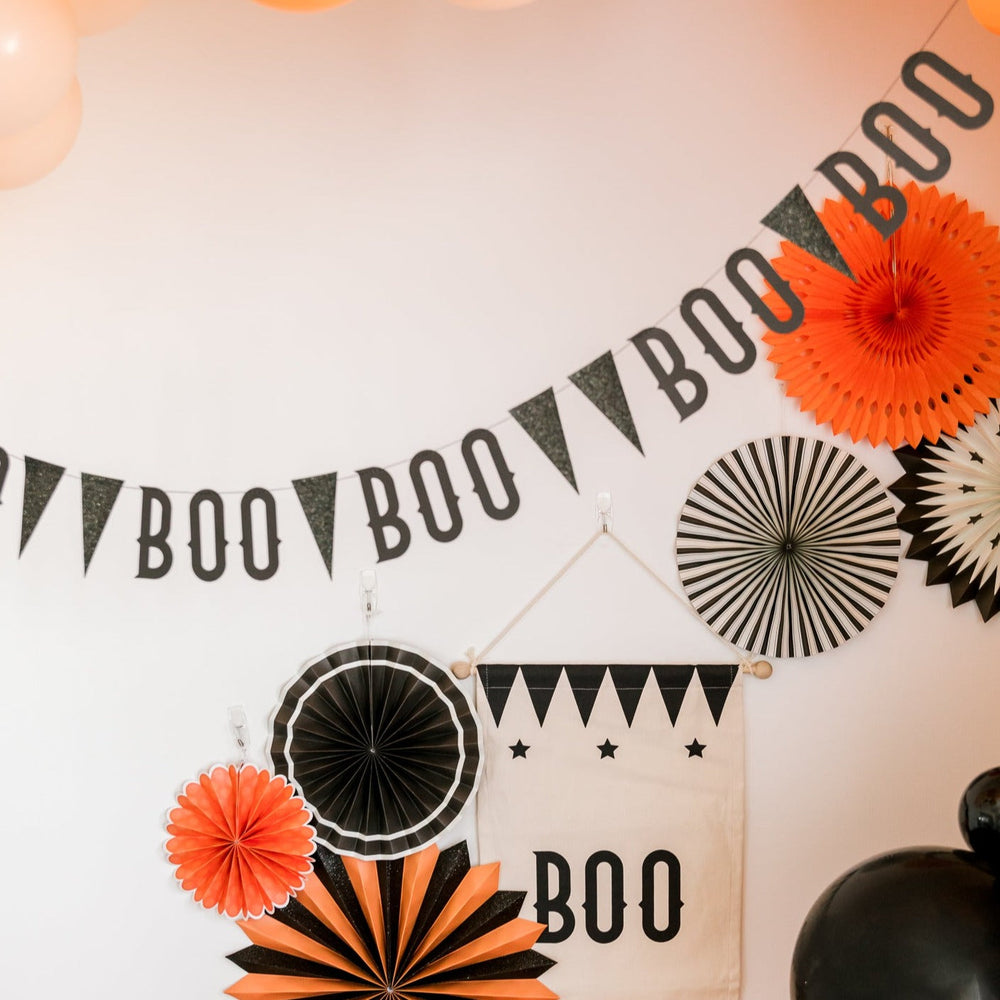VINTAGE HALLOWEEN BOO BANNER SET My Mind’s Eye Halloween Party Decorations Bonjour Fete - Party Supplies