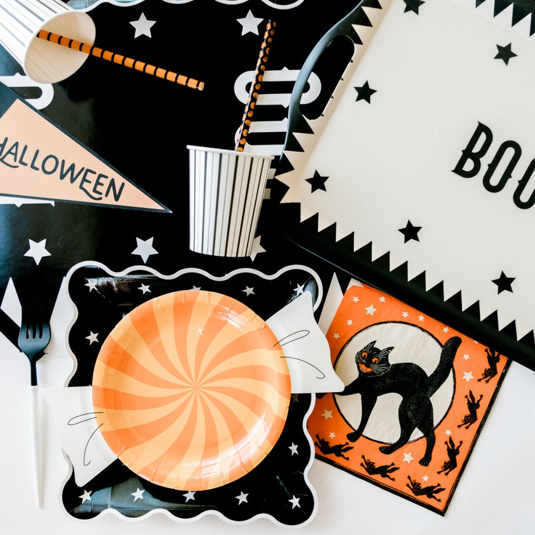VINTAGE HALLOWEEN BLACK CAT NAPKINS Bulk Party Supplies Halloween Party Supplies Bonjour Fete - Party Supplies