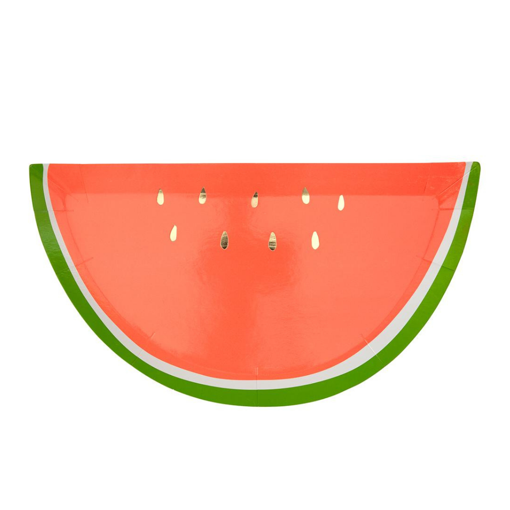 WATERMELON DIE-CUT PLATES Meri Meri Plates Bonjour Fete - Party Supplies