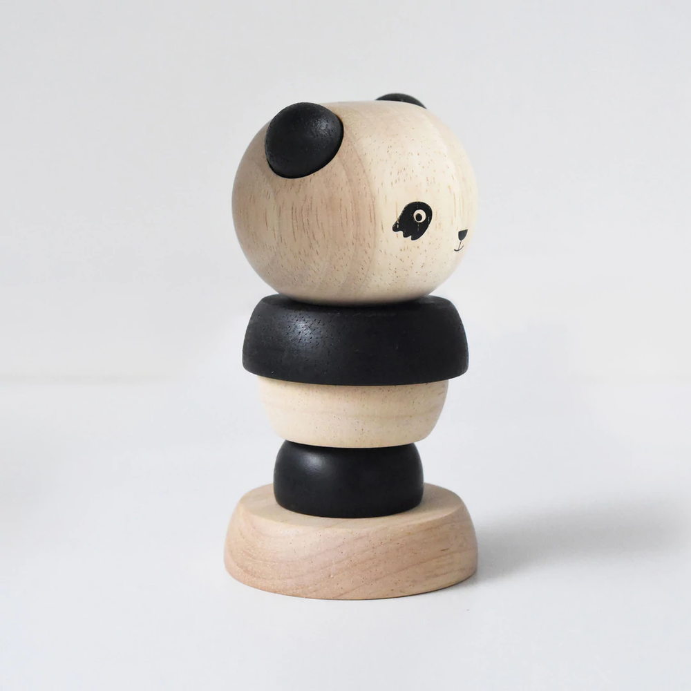 WOOD PANDA STACKING BABY TOY BY WEE GALLERY Wee Gallery Baby Bonjour Fete - Party Supplies