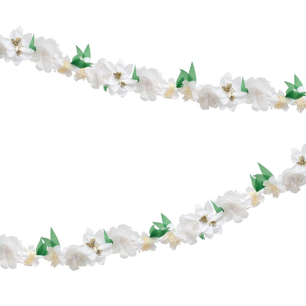 WHITE BLOSSOM FLORAL GARLAND Meri Meri Garlands & Banners Bonjour Fete - Party Supplies